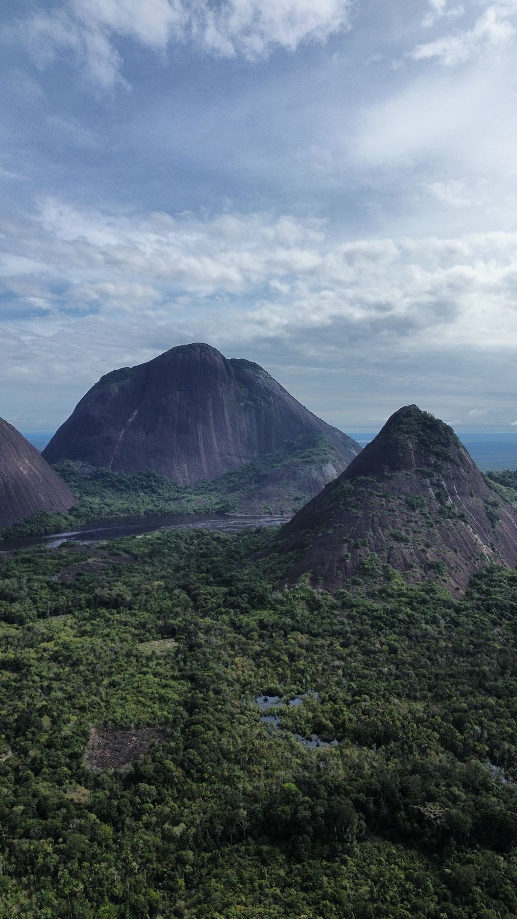 Vista aérea de los Cerros de Mavicure y el río Inírida
